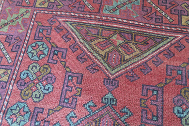 4x6 Red Vintage Turkish Area Rug