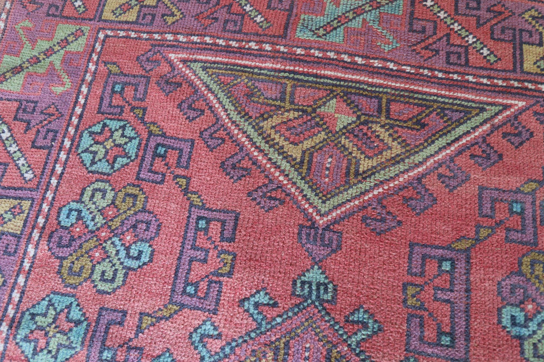 4x6 Red Vintage Turkish Area Rug