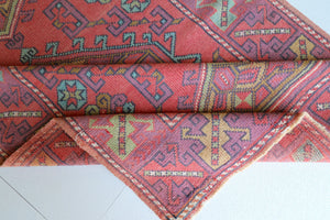 4x6 Red Vintage Turkish Area Rug