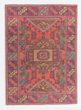 4x6 Red Vintage Turkish Area Rug