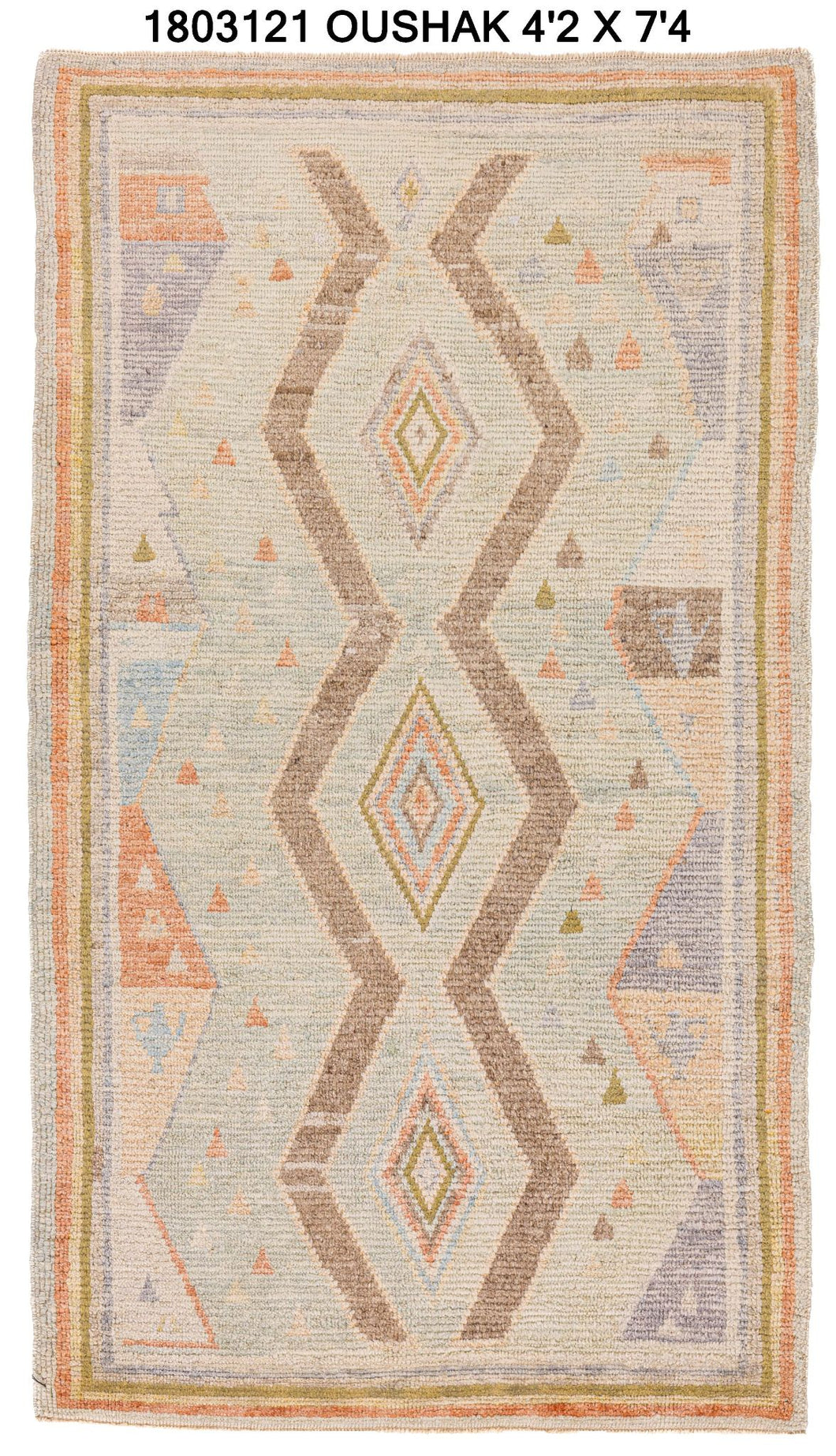 4x7 Colorful Modern Oushak Area Rug