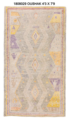 4x8 Colorful Modern Oushak Area Rug