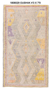 4x8 Colorful Modern Oushak Area Rug