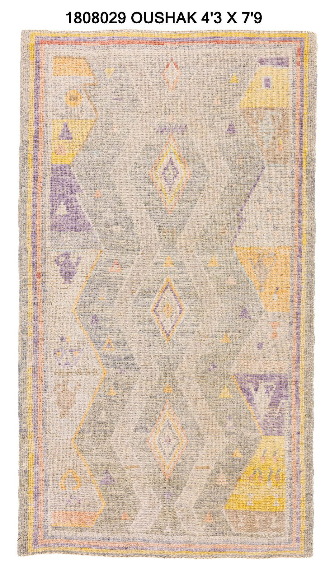 4x8 Colorful Modern Oushak Area Rug