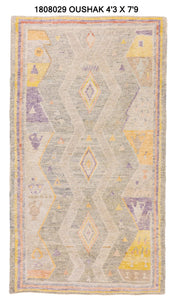 4x8 Colorful Modern Oushak Area Rug