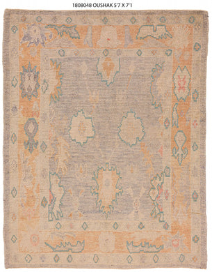 6x7 Soft Modern Oushak Area Rug