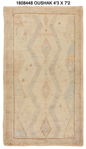 4x7 Colorful Modern Oushak Area Rug