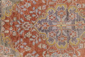 4x6 Terracotta & Light Brown & Light Olive Colorful Old & Vintage Turkish Area Rug