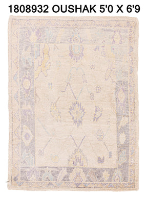 5x7 Soft Modern Oushak Area Rug