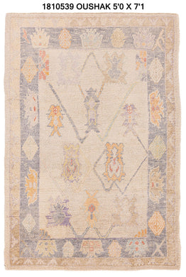 5x7 Soft Modern Oushak Area Rug