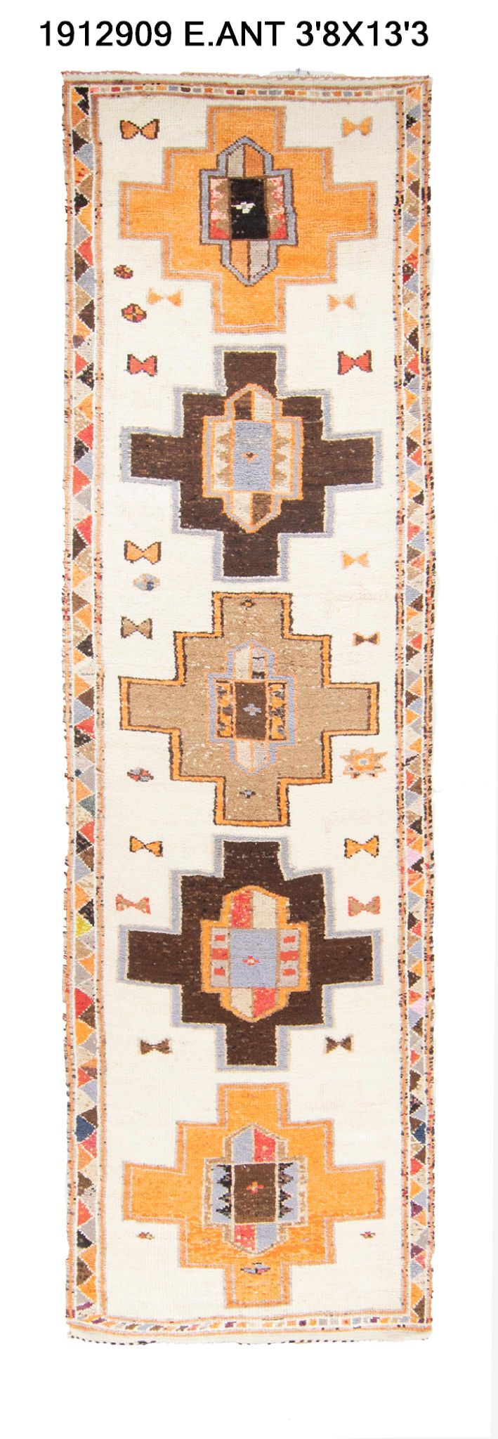 4x13 Old & Vintage Turkish Area Runner Rug