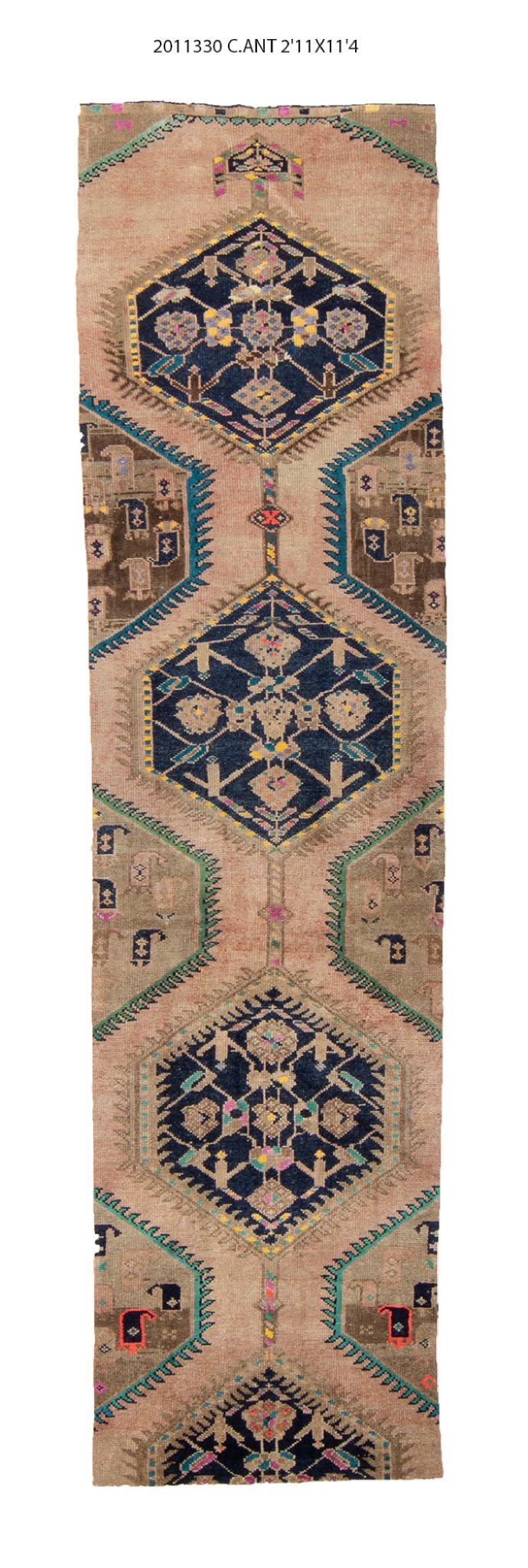 3x11 Old & Vintage Turkish Area Runner Rug