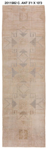 3x10 Old & Vintage Turkish Area Runner Rug