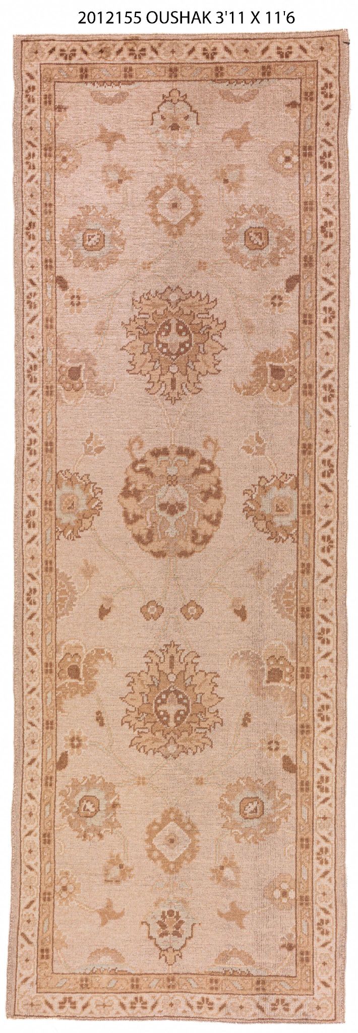 4x12 Soft Modern Oushak Runner Rug