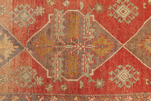 4x10 Red Vintage Turkish Runner Rug