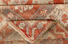 4x10 Red Vintage Turkish Runner Rug