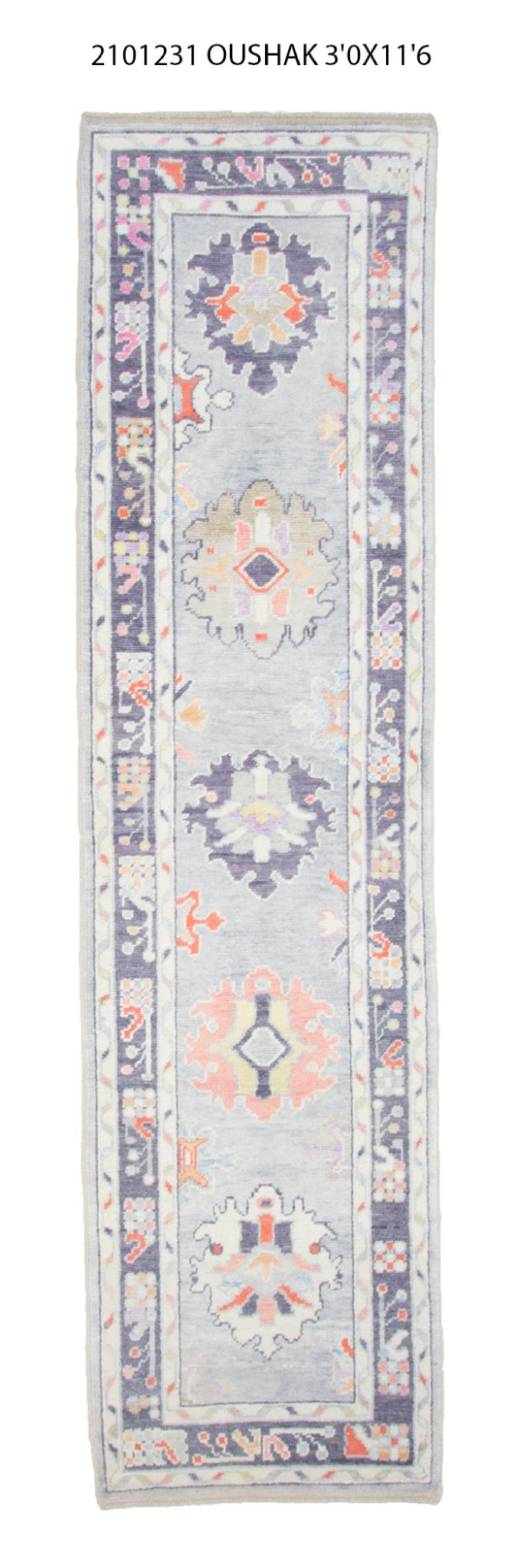 3x12 Modern Oushak Area Runner Rug