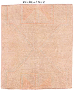 3x3 Old & Vintage Turkish Area Rug
