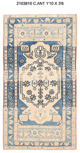 2x4 Old & Vintage Turkish Area Rug
