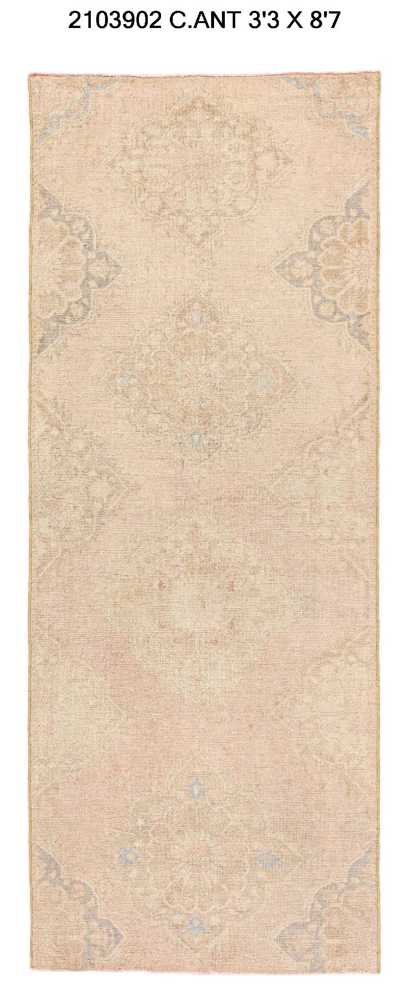 3x9 Old & Vintage Turkish Area Runner Rug