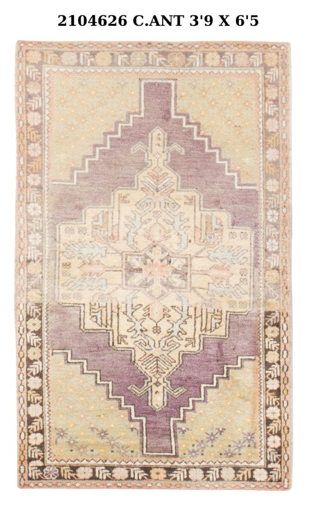4x6 Old & Vintage Turkish Area Rug