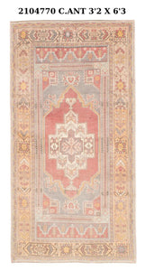 3x6 Old & Vintage Turkish Area Runner Rug