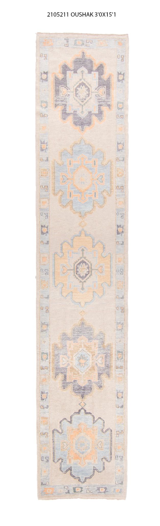 3x15 Modern Oushak Area Runner Rug