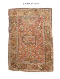 4x6 Old & Vintage Turkish Area Rug