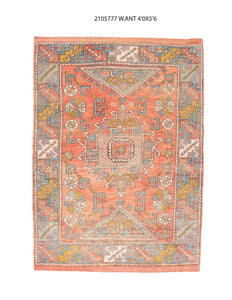 4x6 Old & Vintage Turkish Area Rug