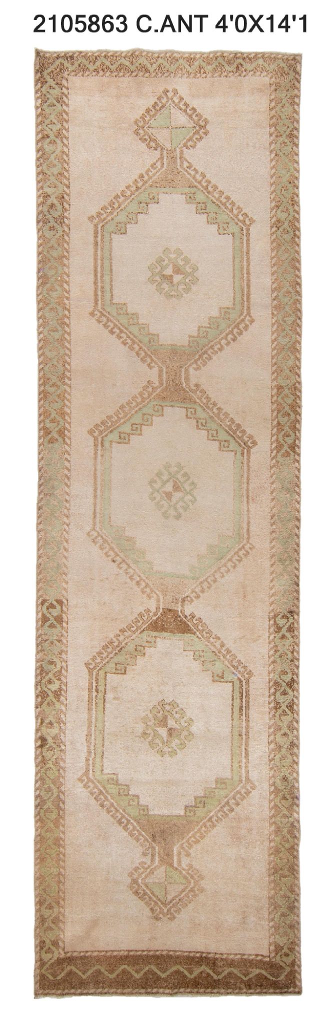 4x14 Old & Vintage Turkish Area Runner Rug