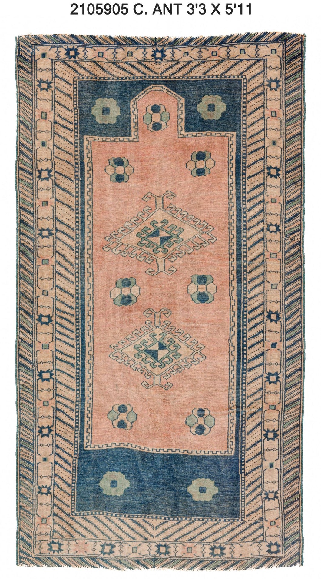 3x6 Old & Vintage Turkish Area Rug