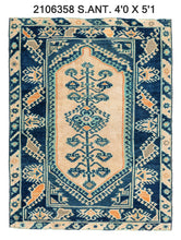 4x5 Old & Vintage Turkish Area Rug