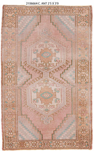 2x4 Old & Vintage Turkish Area Rug