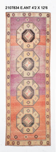 4x13 Old & Vintage Turkish Area Runner Rug