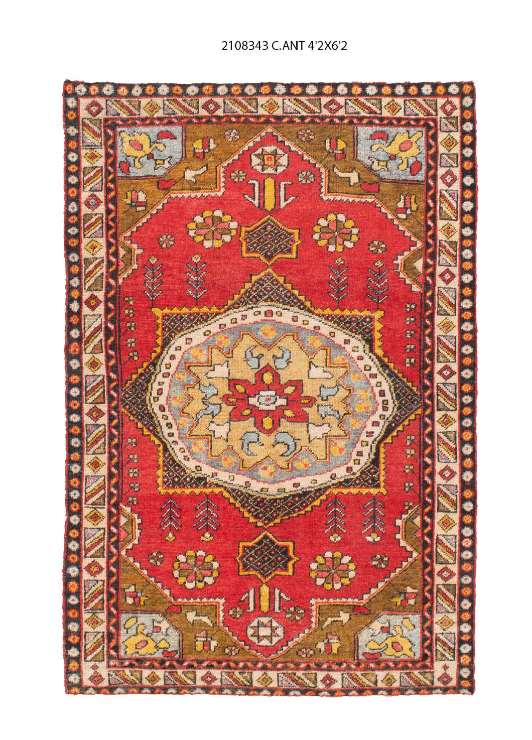 4x6 Old & Vintage Turkish Area Rug