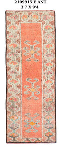 4x9 Old & Vintage Turkish Area Runner Rug