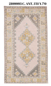 4x7 Old & Vintage Turkish Area Runner Rug