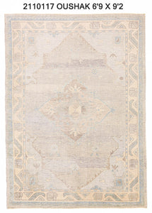 7x9 Modern Oushak Area Rug