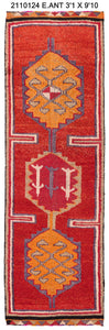 3x10 Old & Vintage Turkish Area Runner Rug