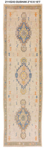 3x11 Modern Oushak Area Runner Rug
