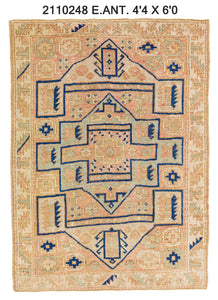 4x6 Old & Vintage Turkish Area Rug