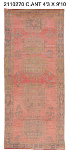 4x10 Old & Vintage Turkish Area Runner Rug