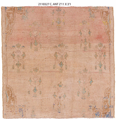 3x3 Old & Vintage Turkish Area Rug