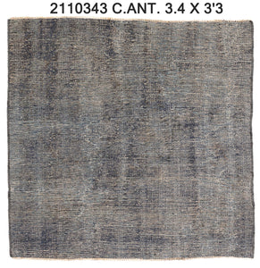 3x3 Old & Vintage Turkish Area Rug