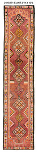 3x13 Old & Vintage Turkish Area Runner Rug