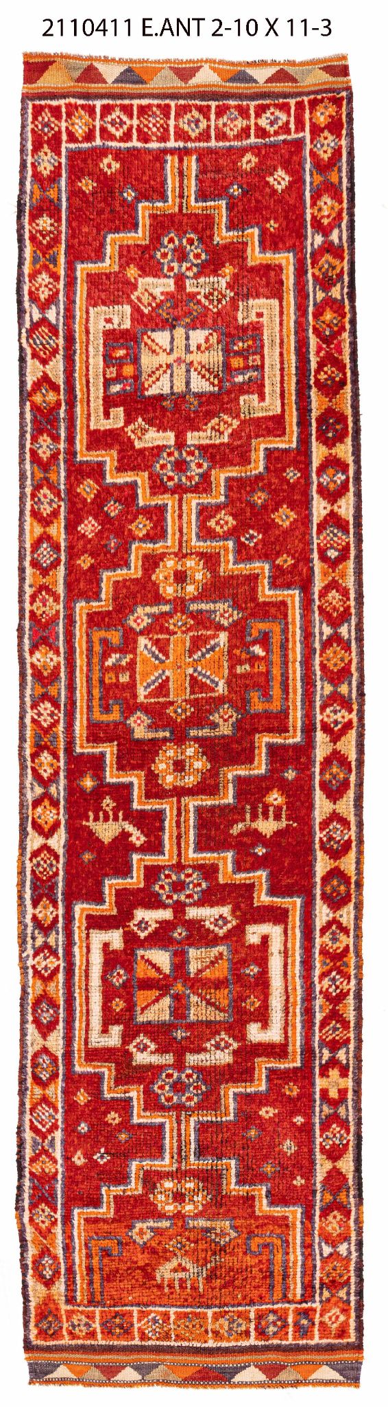 3x11 Old & Vintage Turkish Area Runner Rug