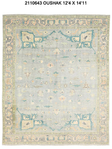 12x15 Modern Oushak Area Rug