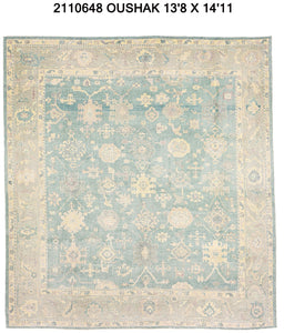 14x15 Modern Oushak Area Rug