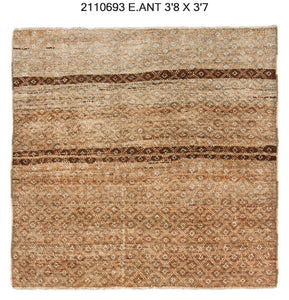 4x4 Old & Vintage Turkis Area Rug