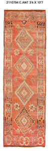 3x11 Old & Vintage Turkish Area Runner Rug